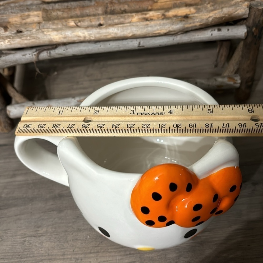 NEW DESIGN! NWT HELLO KITTY HALLOWEEN MUG ORANGE & BLACK BOW LARGE - Picture 9 of 10